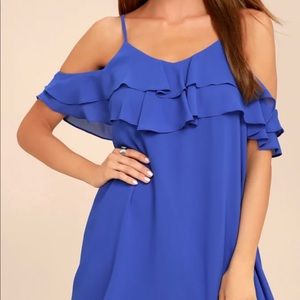 IMPRESS THE BEST ROYAL BLUE OFF-THE-SHOULDER DRESS